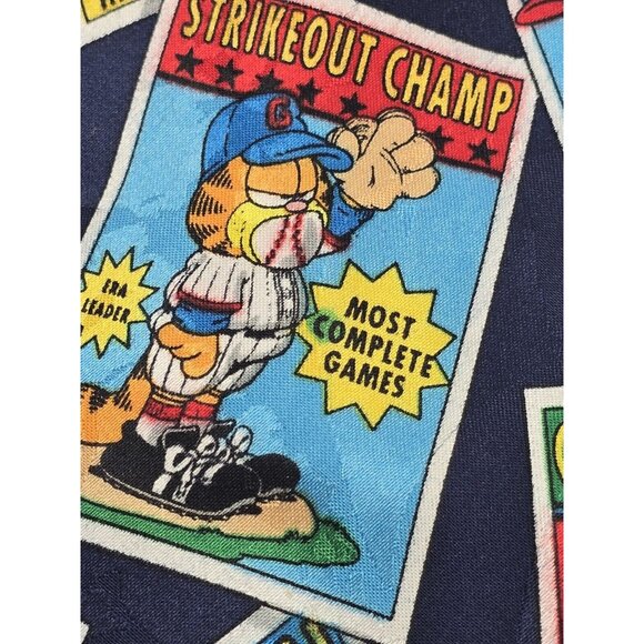 Vintage Garfield Cartoon Baseball Graphic Print Tie- Mens Novelty Cartoon Tie - Picture 2 of 5